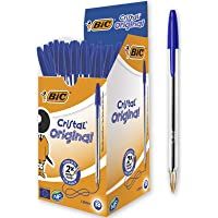 Los mejores  - BIC Cristal Original Bolígrafos Punta Media (1-0 mm) - Azul- Caja de 50 Unidades- Perfecto para Oficinas